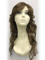 Açık Küllü Kumral En Uzun Boy Dalgalı Kanekalon Peruk - Thumbnail