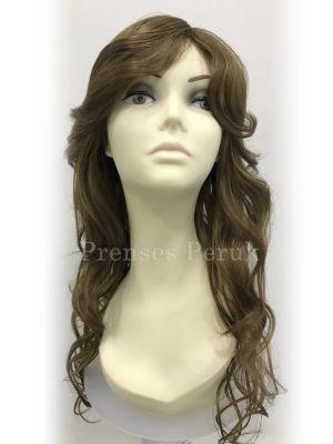 Açık Küllü Kumral En Uzun Boy Dalgalı Kanekalon Peruk