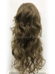 Açık Küllü Kumral En Uzun Boy Dalgalı Kanekalon Peruk - Thumbnail