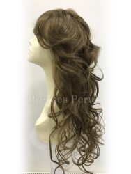 Açık Küllü Kumral En Uzun Boy Dalgalı Kanekalon Peruk - Thumbnail