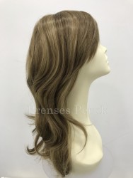 Açık Yoğun Küllü Kumral Işıltı Tonda Kaliteli Uzun Yan Kahkül Peruk - Thumbnail