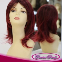 Ateş Kızılı Sentetik Peruk Katlı Kesim