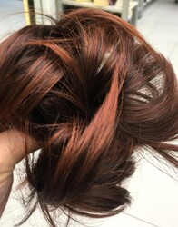 Bakır Kahve Işıltılı Telli Model Topuz - Thumbnail