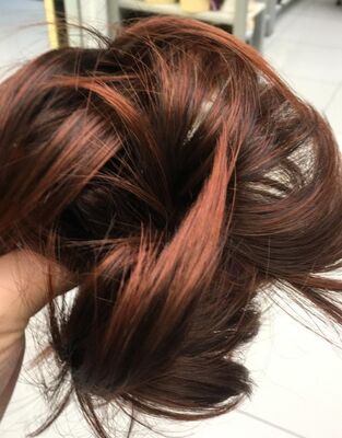 Bakır Kahve Işıltılı Telli Model Topuz