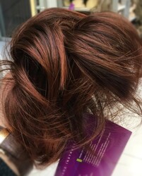 Bakır Kahve Işıltılı Telli Model Topuz - Thumbnail