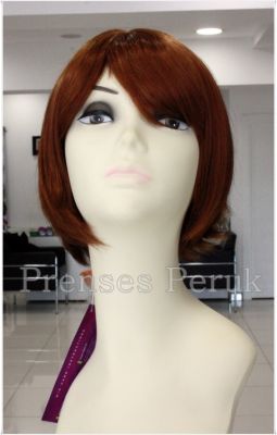 Canlı Bakır Renk Modern Kısa Küt Peruk
