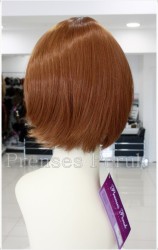 Canlı Bakır Renk Modern Kısa Küt Peruk - Thumbnail