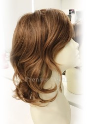 Canlı Karamel Katlı Omuz Boyunda Isıya Dayanıklı Sentetik Peruk - Thumbnail