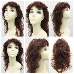 Çikolata Kahvesi Katlı Kesim Hareketli Modern Model Peruk - Thumbnail