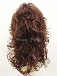 Çikolata Kahvesi Katlı Kesim Hareketli Modern Model Peruk - Thumbnail