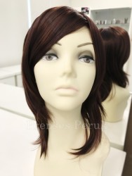 Çikolata Kahvesi Omuz Boyunda Isıya Dayanıklı Sentetik Peruk - Thumbnail
