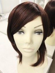Çikolata Kahvesi Omuz Boyunda Isıya Dayanıklı Sentetik Peruk - Thumbnail