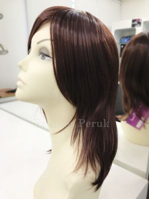 Çikolata Kahvesi Omuz Boyunda Isıya Dayanıklı Sentetik Peruk