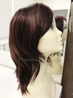 Çikolata Kahvesi Omuz Boyunda Isıya Dayanıklı Sentetik Peruk