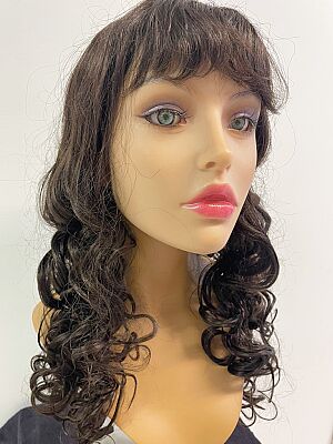 Dalgalı Uzun Boy Kestane Renk Maşalı Sentetik Peruk - 3