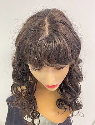 Dalgalı Uzun Boy Kestane Renk Maşalı Sentetik Peruk - 4