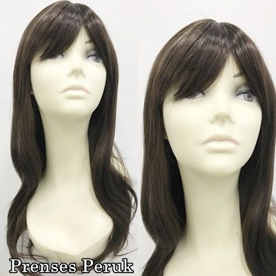 Doğal Kestane Kahküllü Uzun Isıya Dayanıklı Kaliteli Sentetik Peruk