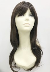 Doğal Kestane Kahküllü Uzun Isıya Dayanıklı Kaliteli Sentetik Peruk - Thumbnail