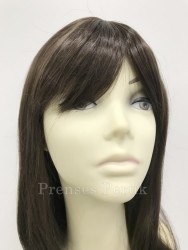 Doğal Kestane Kahküllü Uzun Isıya Dayanıklı Kaliteli Sentetik Peruk - Thumbnail