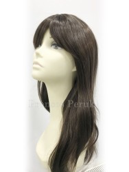 Doğal Kestane Kahküllü Uzun Isıya Dayanıklı Kaliteli Sentetik Peruk - Thumbnail