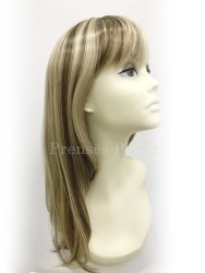 Doğal Kumral Röfleli Uzun Gür Kahküllü Sentetik Peruk - Thumbnail