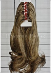 Doğal Renk Işıltılı Sentetik Postiş - Thumbnail