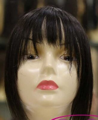 Gerçek Saç Koyu Kestane Perçem Kahkül