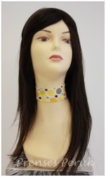 Gerçek Saç Peruk Uzun Kestane Rengi - Thumbnail