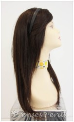 Gerçek Saç Peruk Uzun Kestane Rengi - Thumbnail