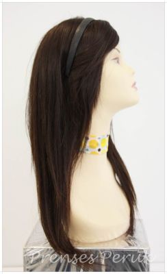 Gerçek Saç Peruk Uzun Kestane Rengi