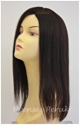 Gerçek Saç Peruk Uzun Kestane Rengi - Thumbnail