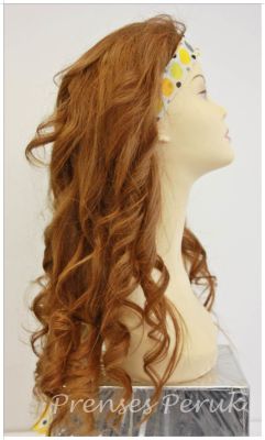 Gerçek Saç Yarım Peruk Bakır Karamel