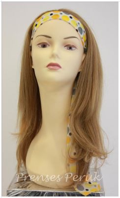 Gerçek Saç Yarım Peruk Kumral Röfleli Kahkülsüz