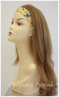 Gerçek Saç Yarım Peruk Kumral Röfleli Kahkülsüz