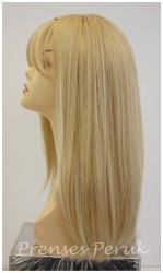 Gerçek Saçtan Peruk Sarı Uzun Boy - Thumbnail