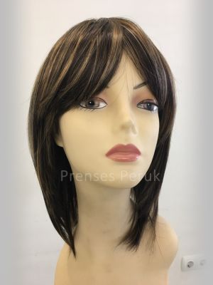 Hafif İnce Kesim Doğal Balyajlı Isıya Dayanıklı Kaliteli Sentetik Peruk-Fön Maşa Olur