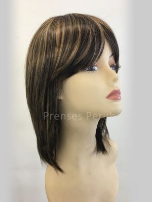 Hafif İnce Kesim Doğal Balyajlı Isıya Dayanıklı Kaliteli Sentetik Peruk-Fön Maşa Olur