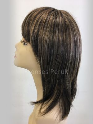 Hafif İnce Kesim Doğal Balyajlı Isıya Dayanıklı Kaliteli Sentetik Peruk-Fön Maşa Olur