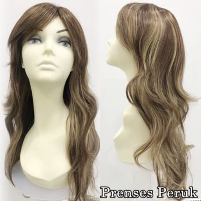 Kahve Balyajlı Uzun ve Hafif Dalgalı Kaliteli Sentetik Peruk