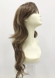 Kahve Balyajlı Uzun ve Hafif Dalgalı Kaliteli Sentetik Peruk - Thumbnail