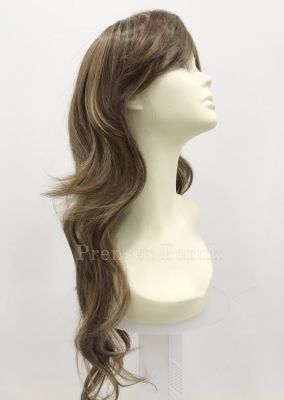 Kahve Balyajlı Uzun ve Hafif Dalgalı Kaliteli Sentetik Peruk