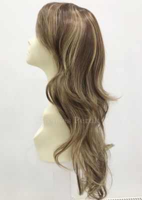Kahve Balyajlı Uzun ve Hafif Dalgalı Kaliteli Sentetik Peruk