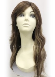 Kahve Balyajlı Uzun ve Hafif Dalgalı Kaliteli Sentetik Peruk - Thumbnail