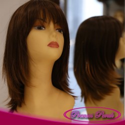 Karamel Orta Boy Katlı Doğal Sentetik Peruk 