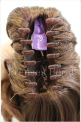 Katlı Sentetik Postiş 40 cm Çikolata Kahvesi - Thumbnail