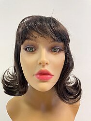 Kestane Renk Kahküllü Küt Kesim Sentetik Peruk