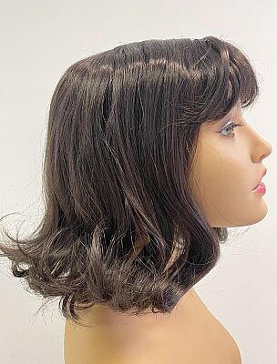 Kestane Renk Kahküllü Küt Kesim Sentetik Peruk - 5