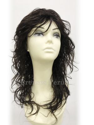 Kestane Tonu Doğal Dalgalı Katlı Kesim Model Kaliteli Peruk
