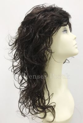 Kestane Tonu Doğal Dalgalı Katlı Kesim Model Kaliteli Peruk