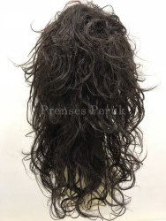 Kestane Tonu Doğal Dalgalı Katlı Kesim Model Kaliteli Peruk - Thumbnail